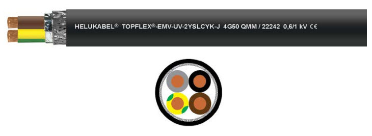 TOPFLEX Helukabel | TOPFLEX-EMV-UV-2YSLCYK-J black 4 G 1.5 mm²